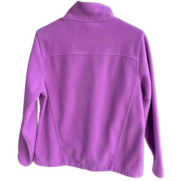 L.L. Bean 1/2 Zip Polartec Fleece Pullover Size Medium Lilac Purple Zip Pockets - Picture 2 of 15